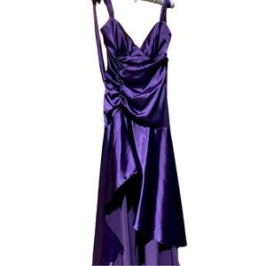 Vintage satin mermaid gown in purple